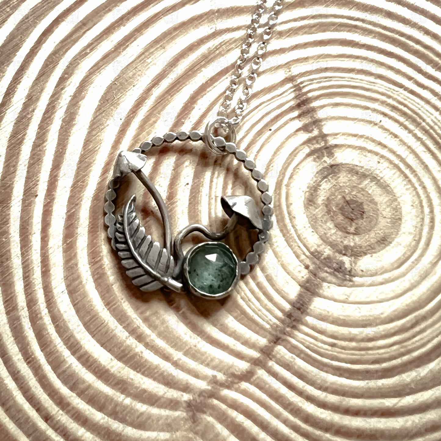 Mushroom Circle, Necklace, Small Dog Silver