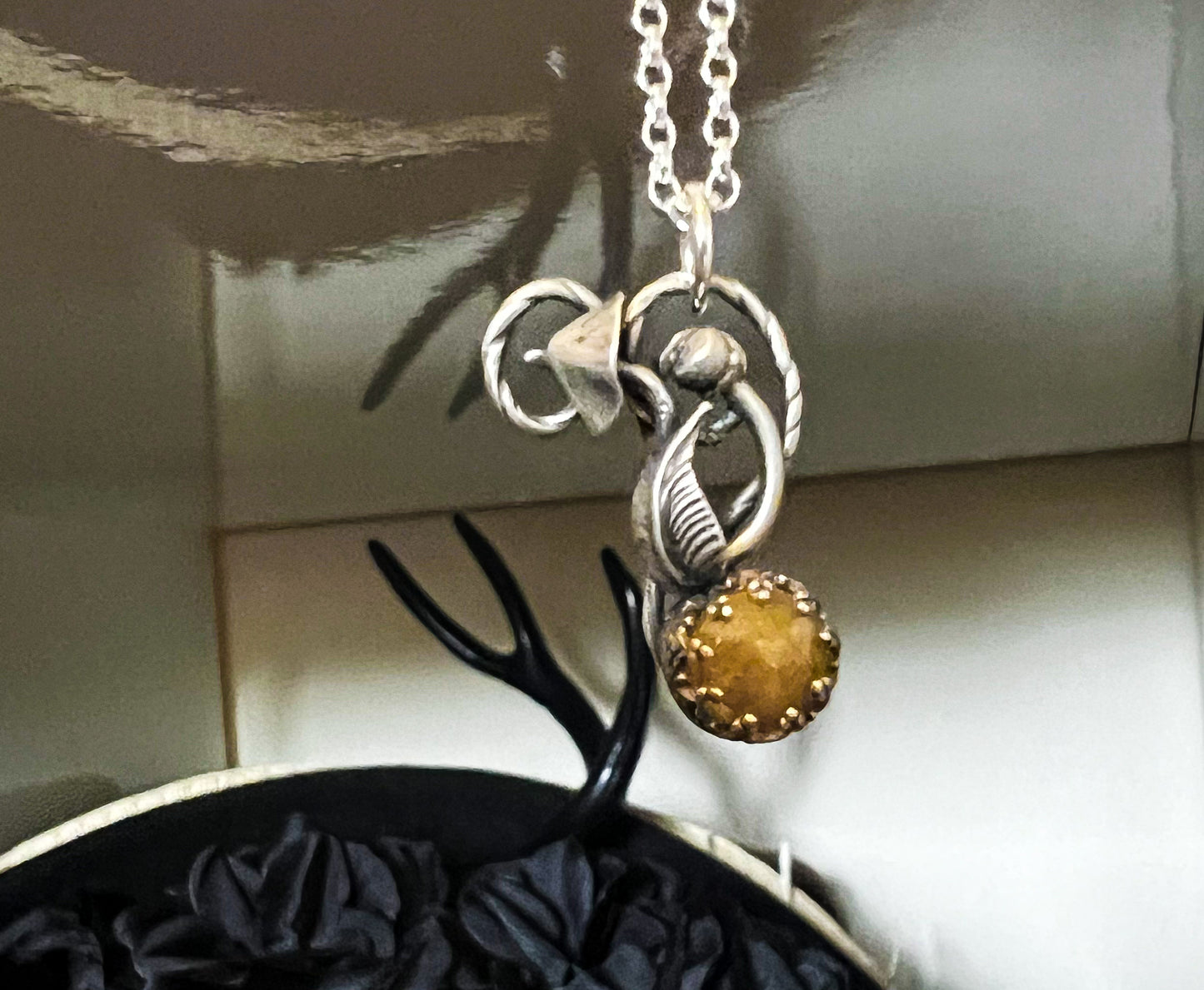 Mushroom Dream, Necklace, Small Dog Silver