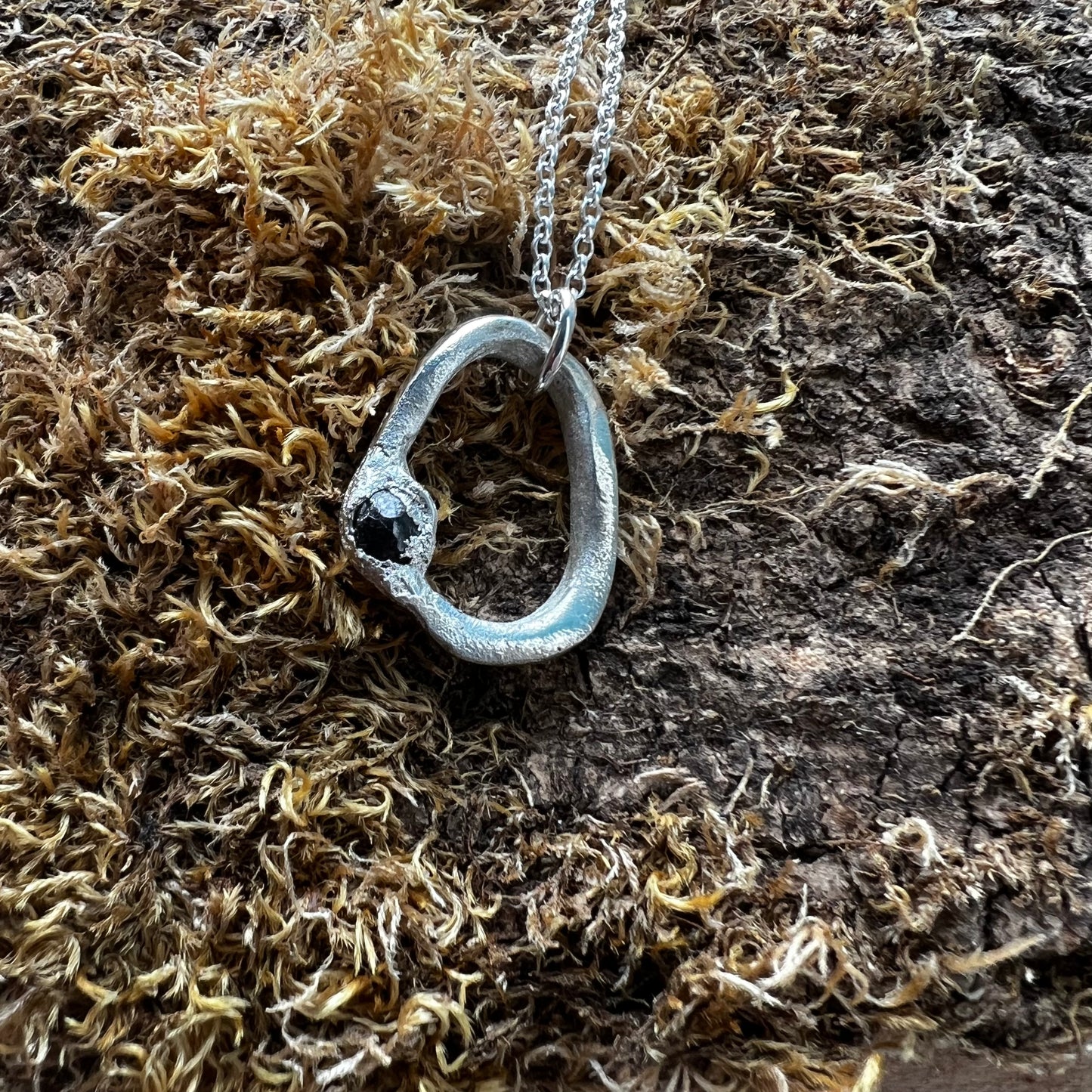 Diamond Halo, Necklace, Small Dog Silver