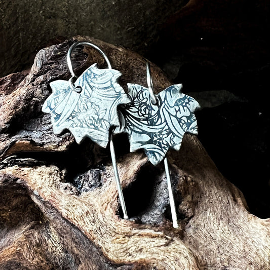 Maple Earrings, Earrings, Small Dog Silver