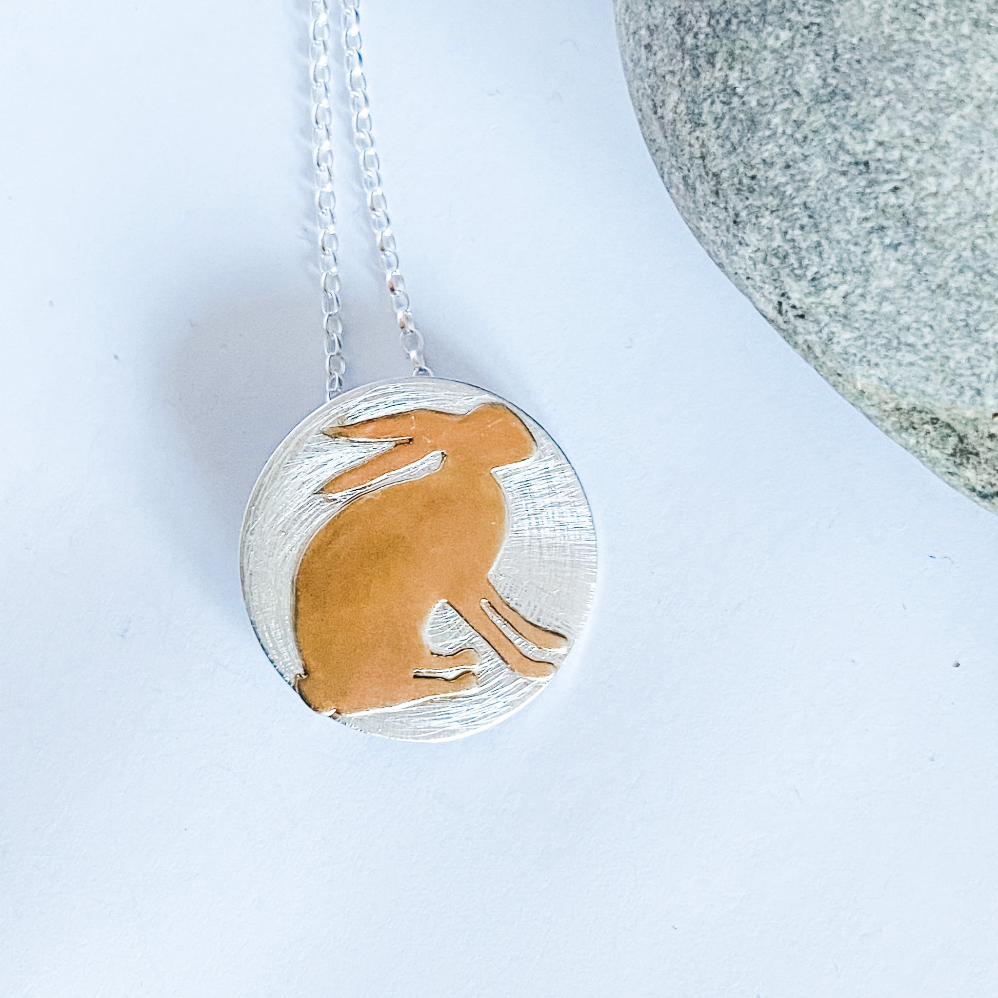 Golden Hare, Necklace, Small Dog Silver