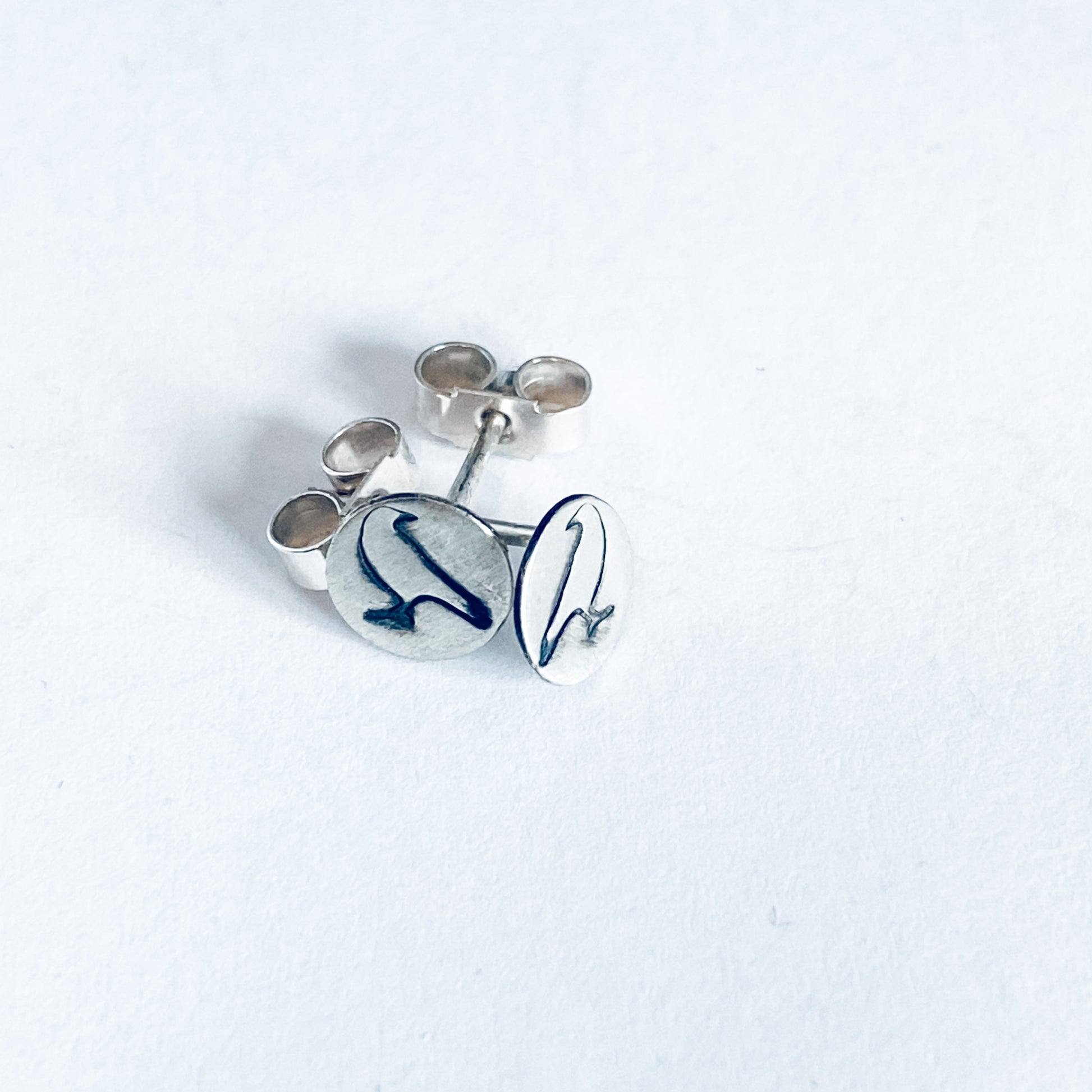 Tiny Disc Earrings, Earrings, Small Dog Silver