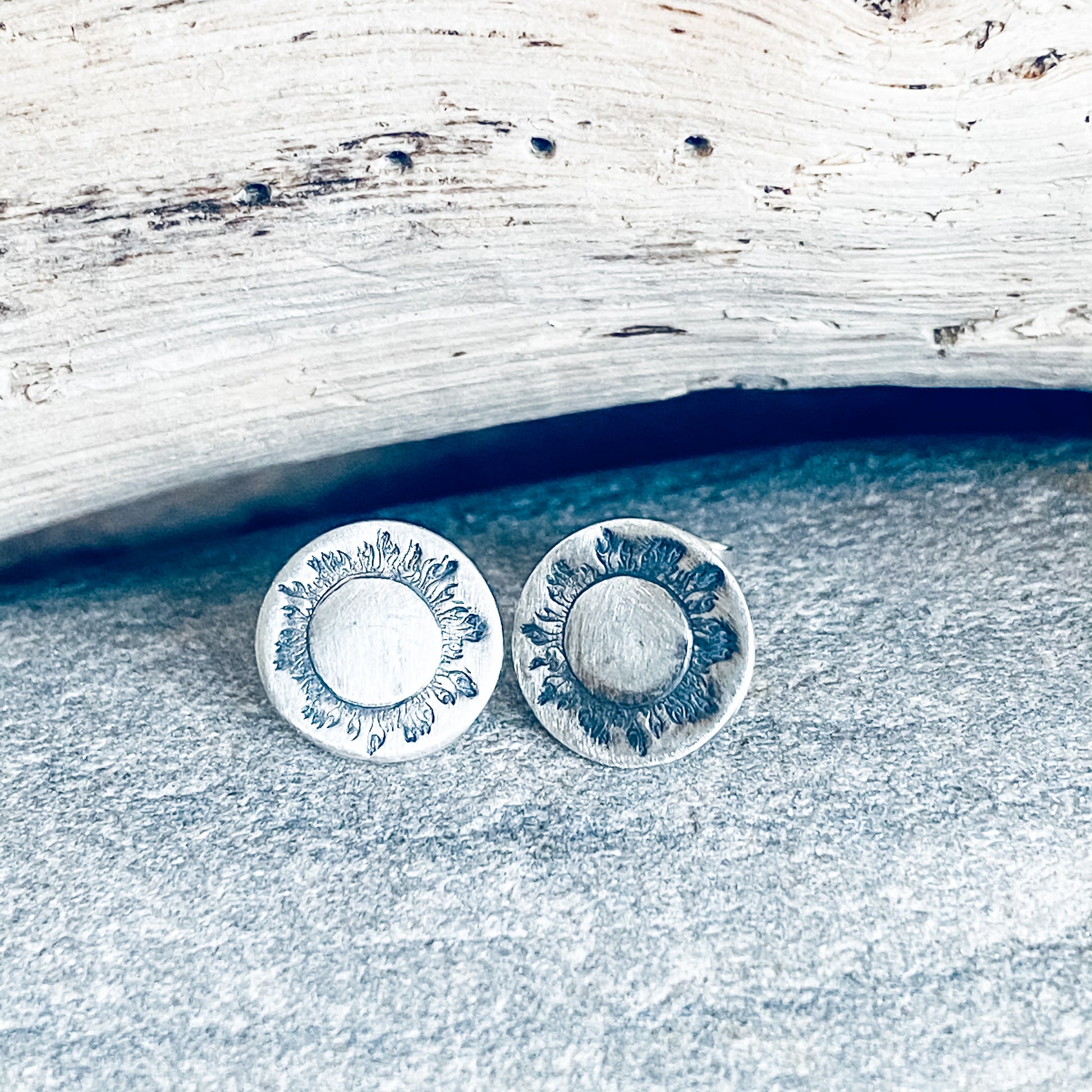 Small Disc Earrings, Earrings, Small Dog Silver