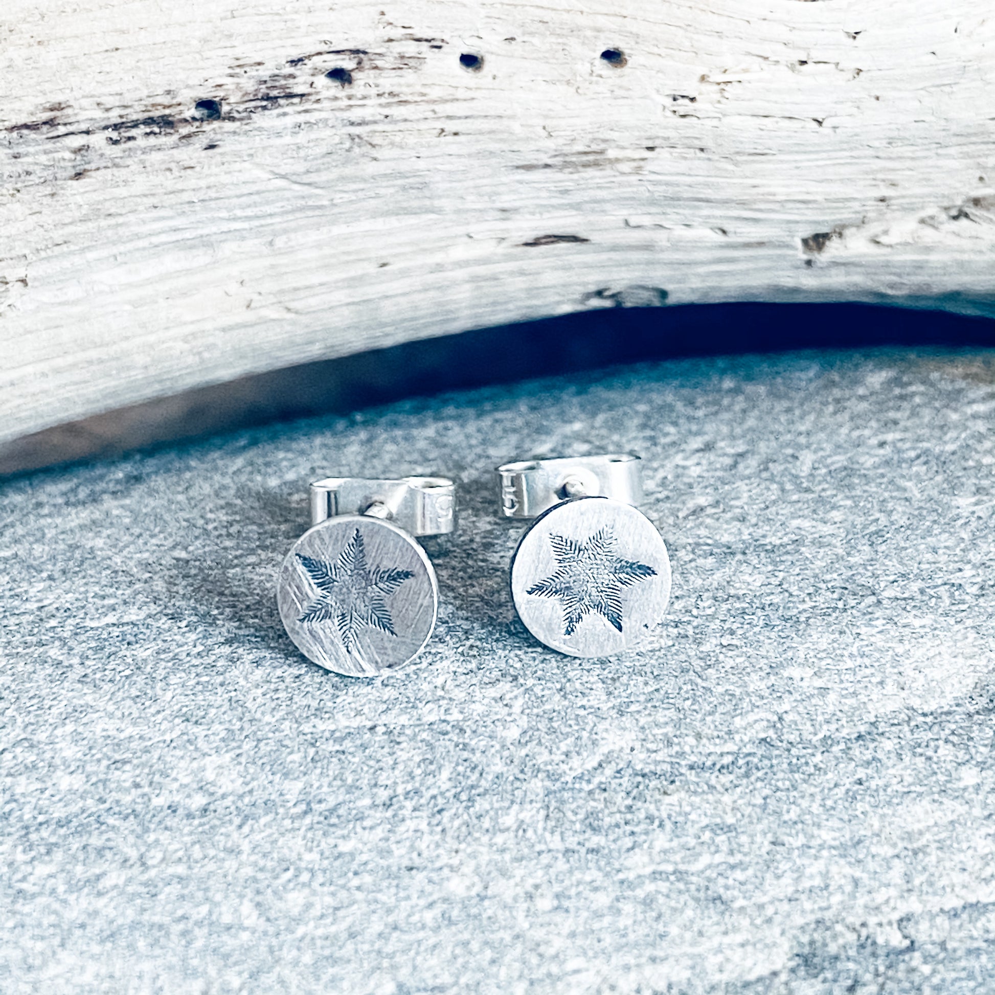 Tiny Disc Earrings, Earrings, Small Dog Silver