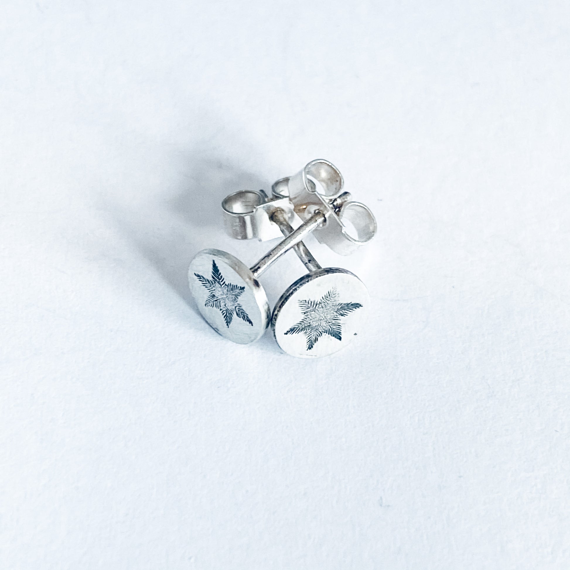 Tiny Disc Earrings, Earrings, Small Dog Silver