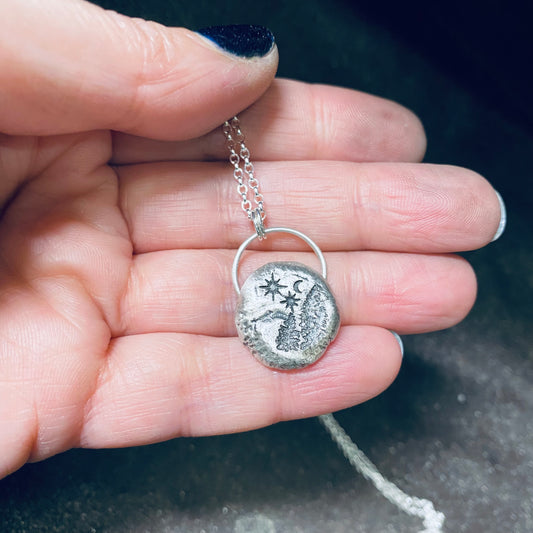 Starry Forest Pebble Necklace