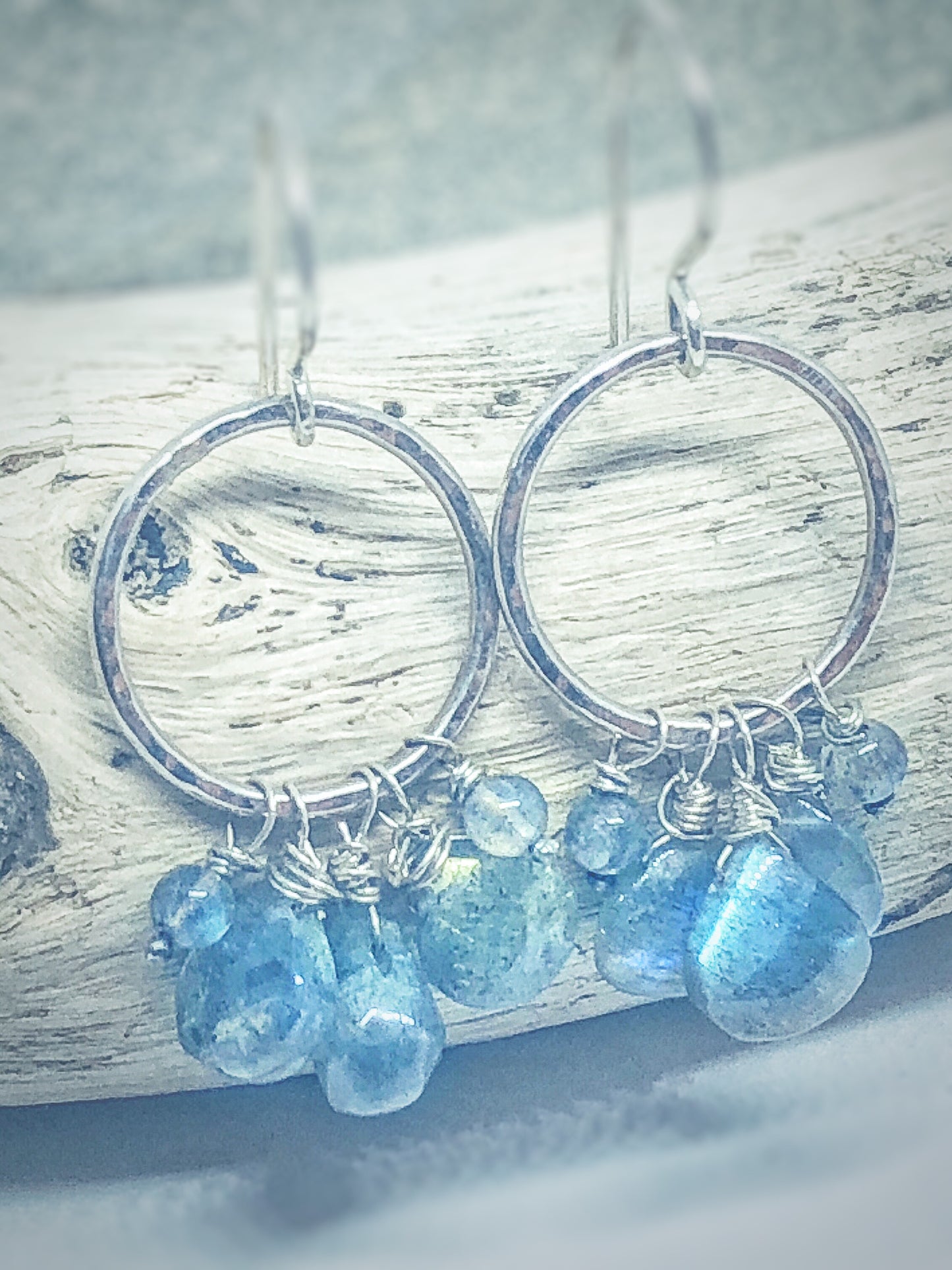 Labradorite Boho Hoop Earrings