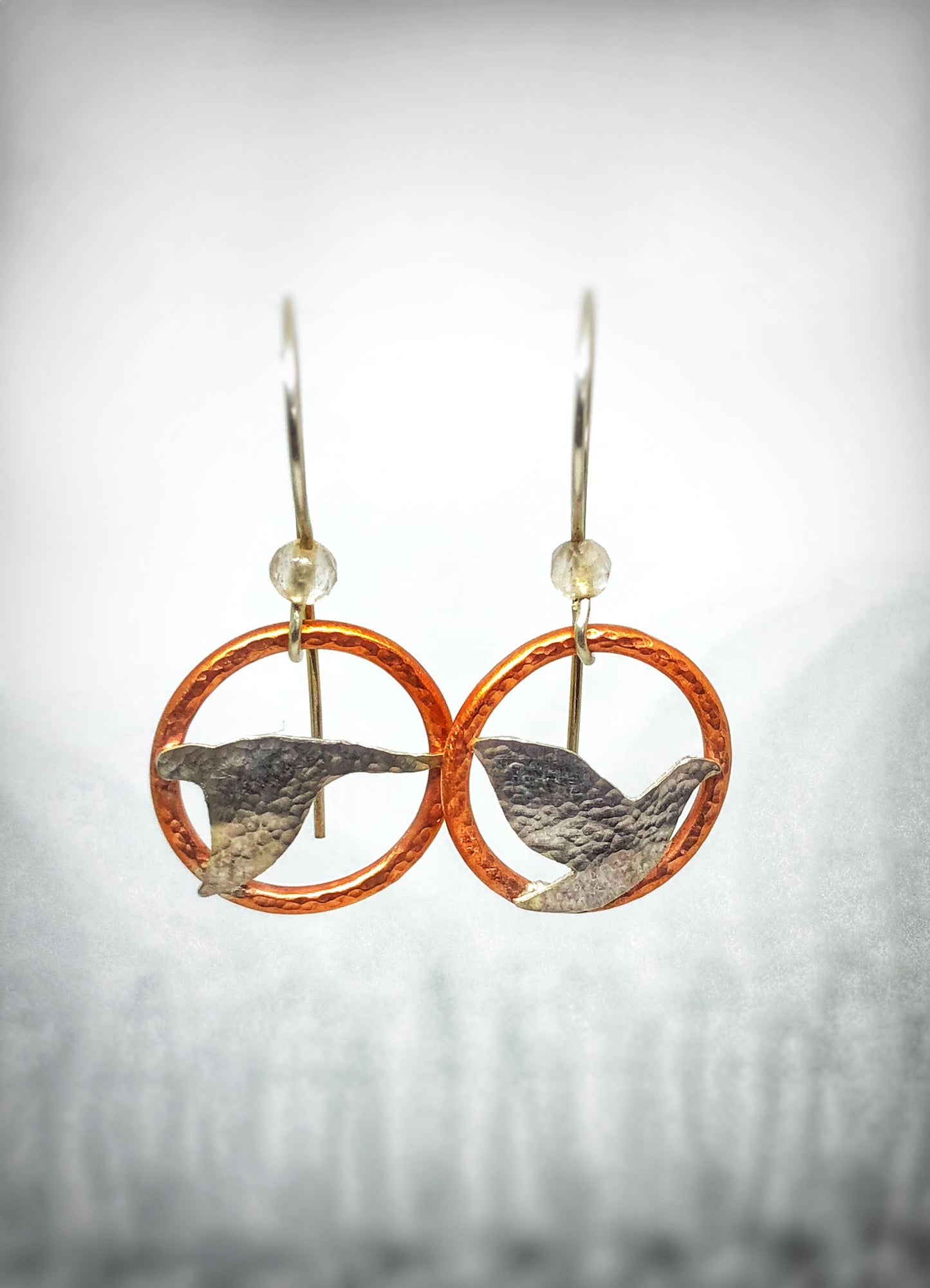 Flying Birds Earrings, Earrings, Small Dog Silver