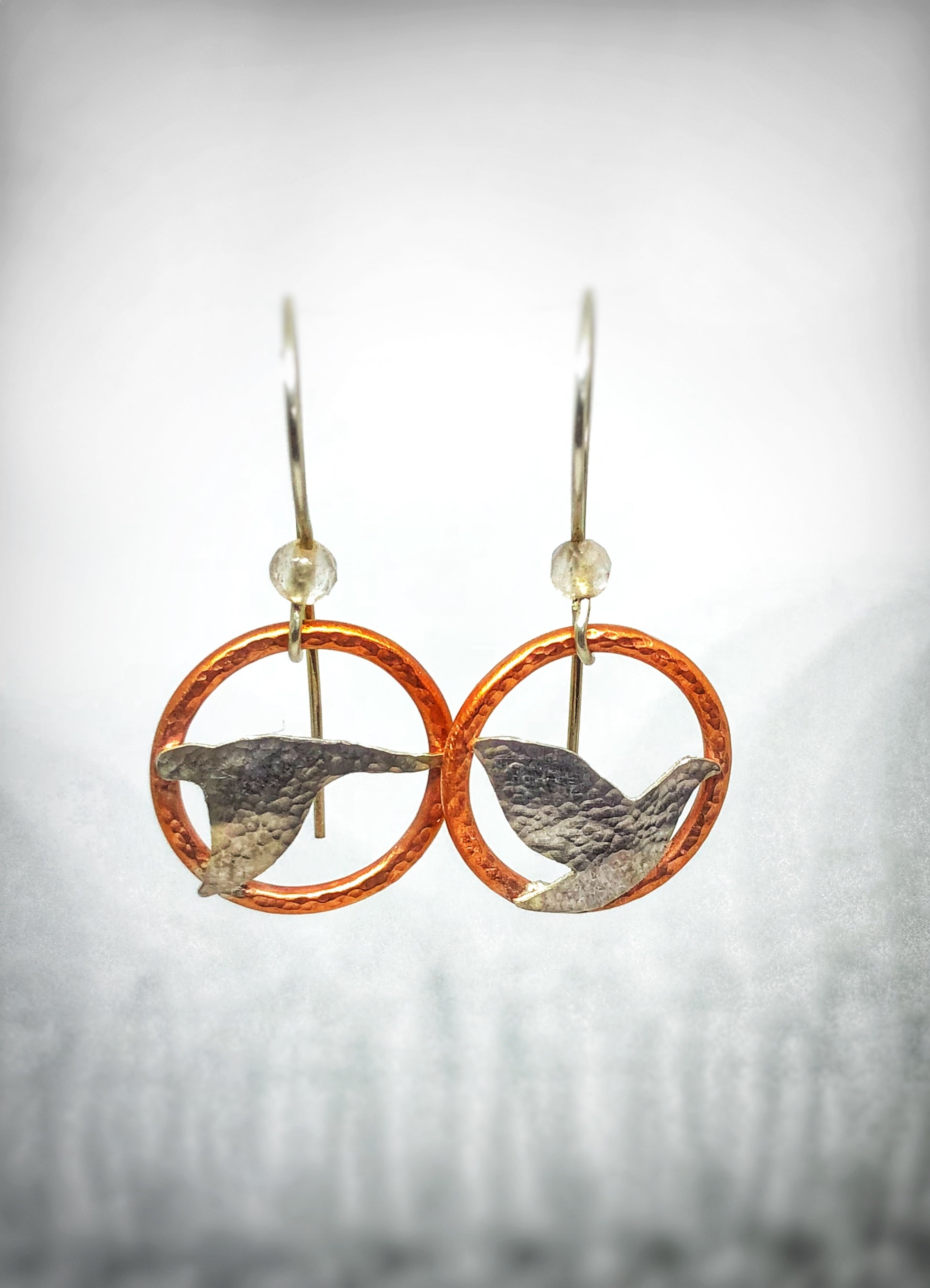 Flying Birds Earrings, Earrings, Small Dog Silver