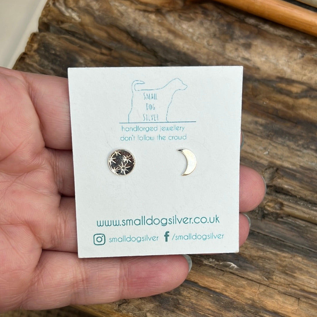 Stud Earrings, Earrings, Small Dog Silver
