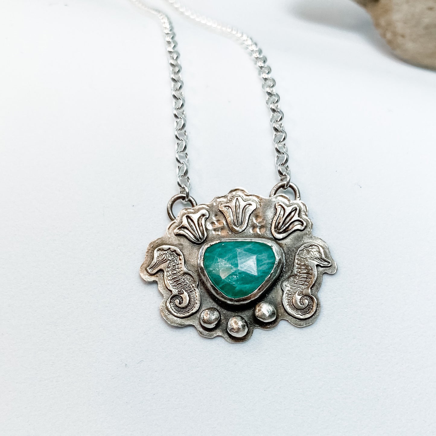 Seahorses, Necklace, Small Dog Silver