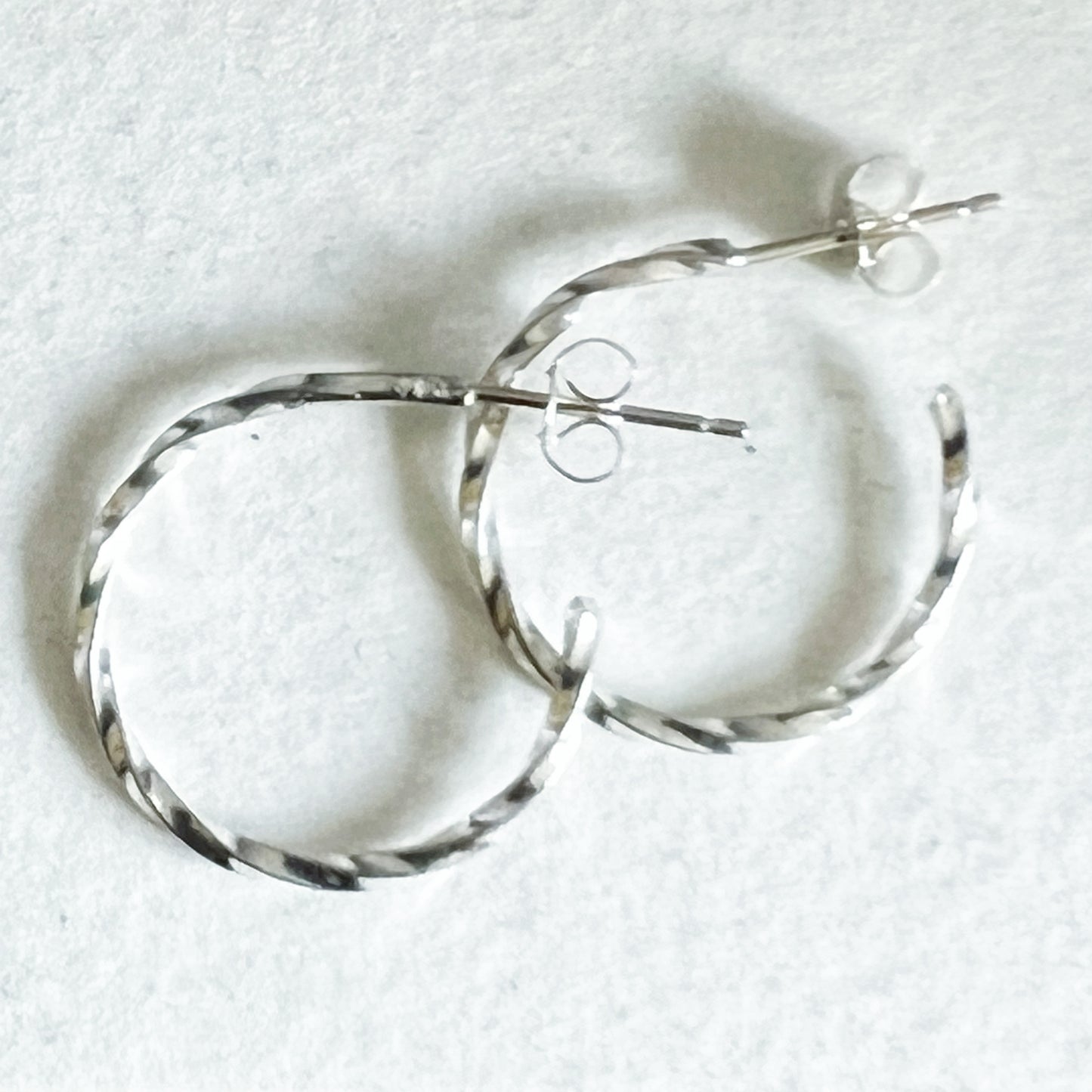 Twisted Hoop Earrings, Earrings, Small Dog Silver