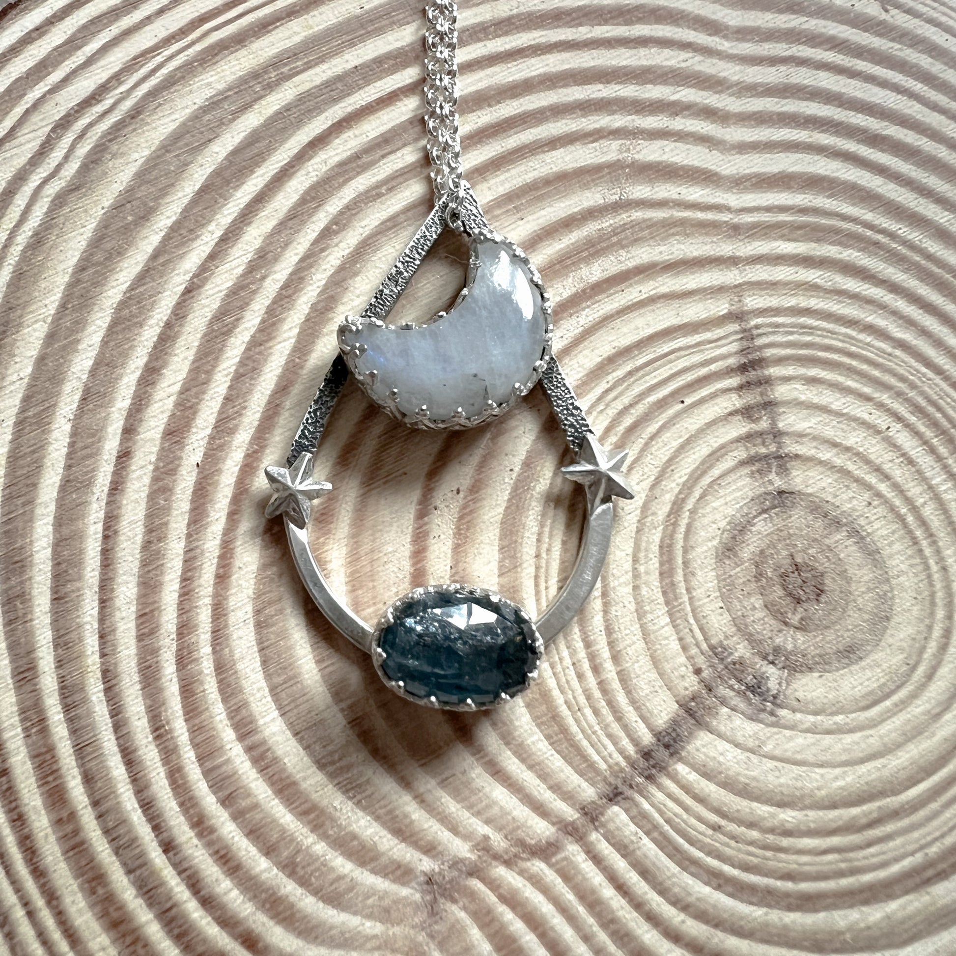 Moon Above, Necklace, Small Dog Silver