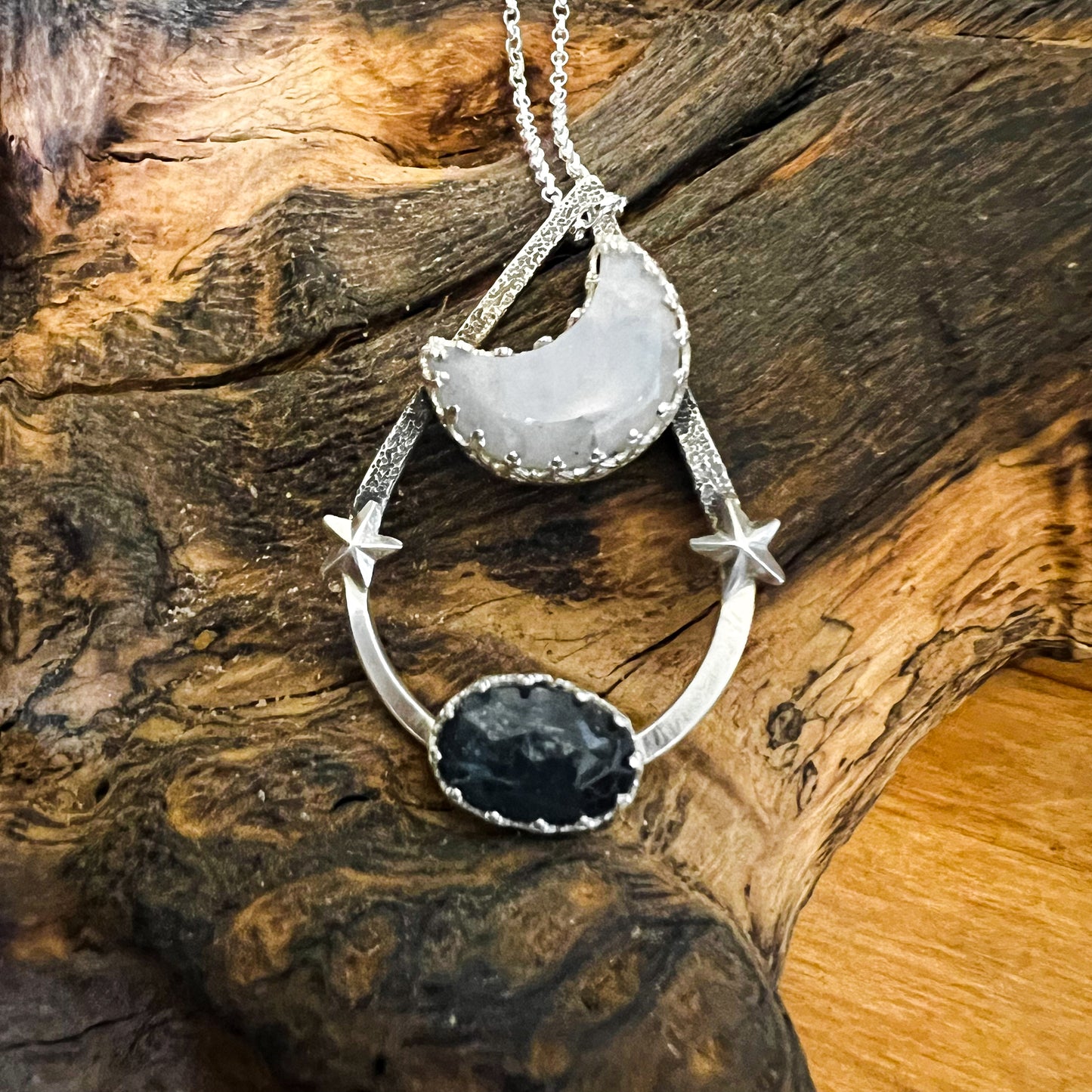 Moon Above, Necklace, Small Dog Silver
