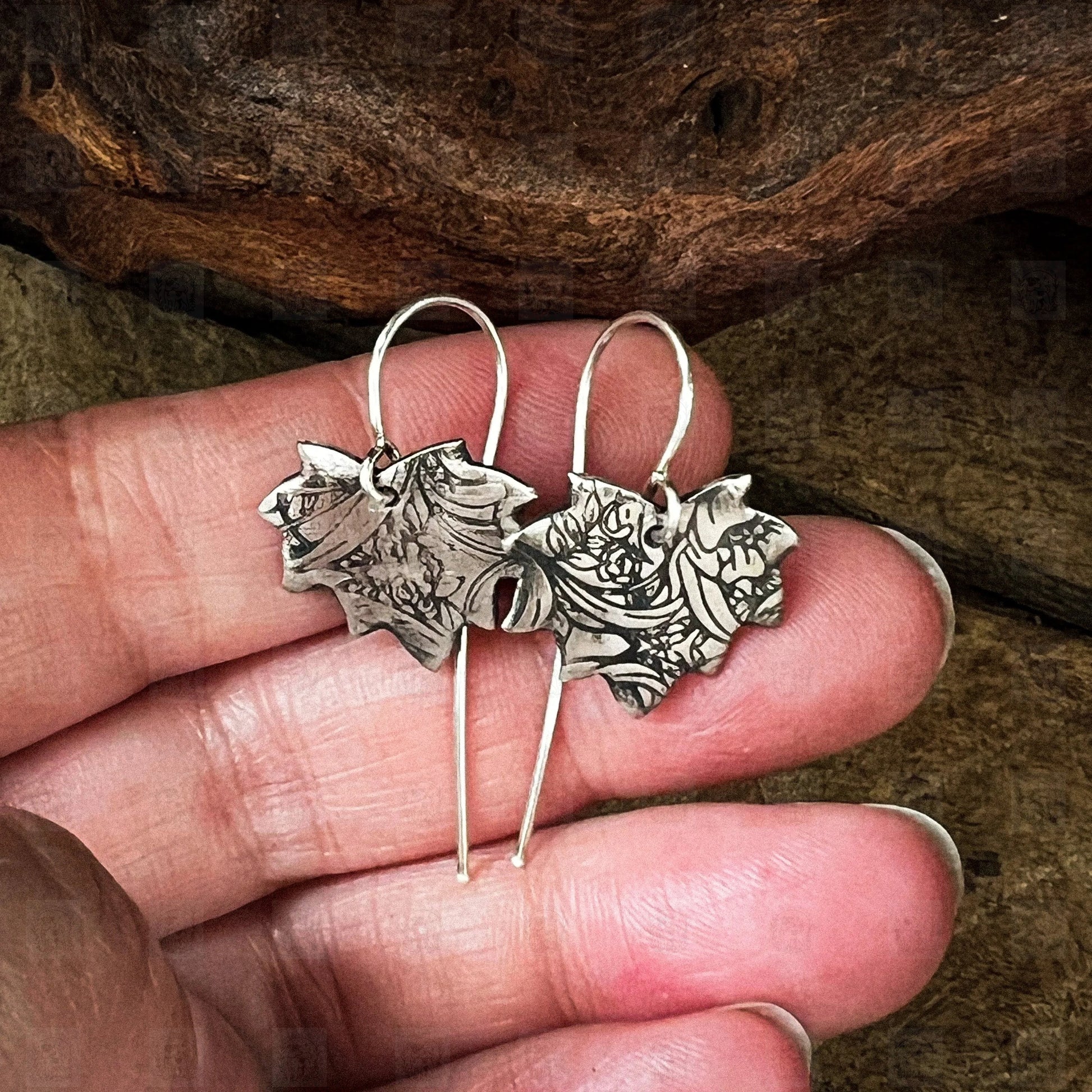 Maple Earrings, Earrings, Small Dog Silver