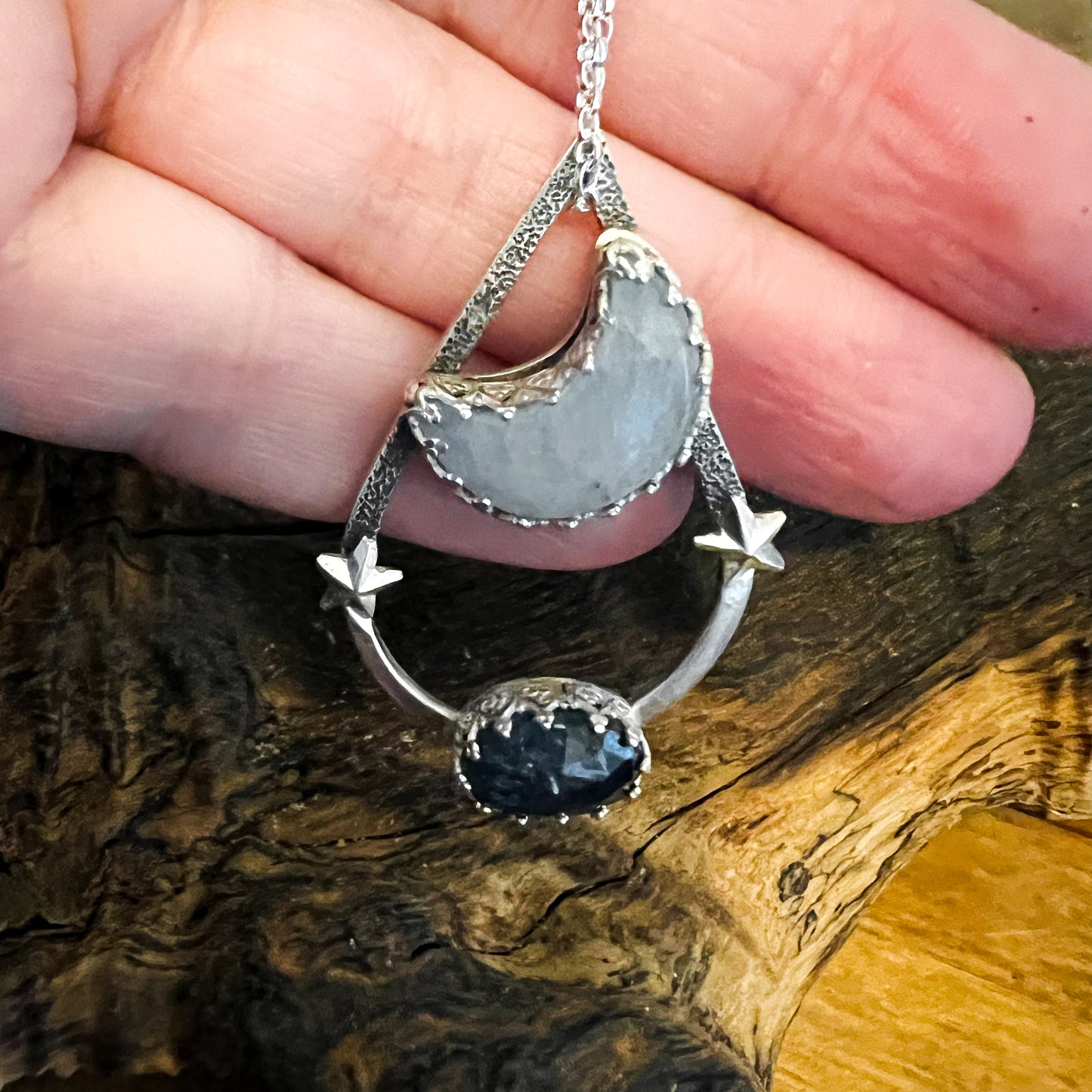 Moon Above, Necklace, Small Dog Silver