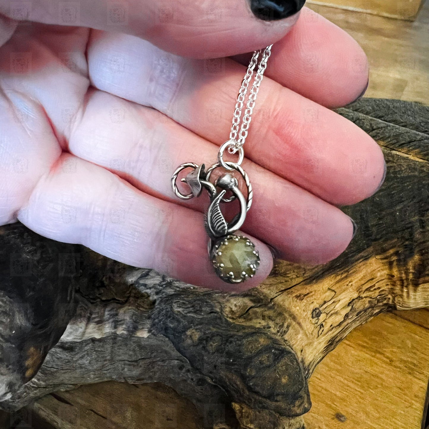 Mushroom Dream, Necklace, Small Dog Silver