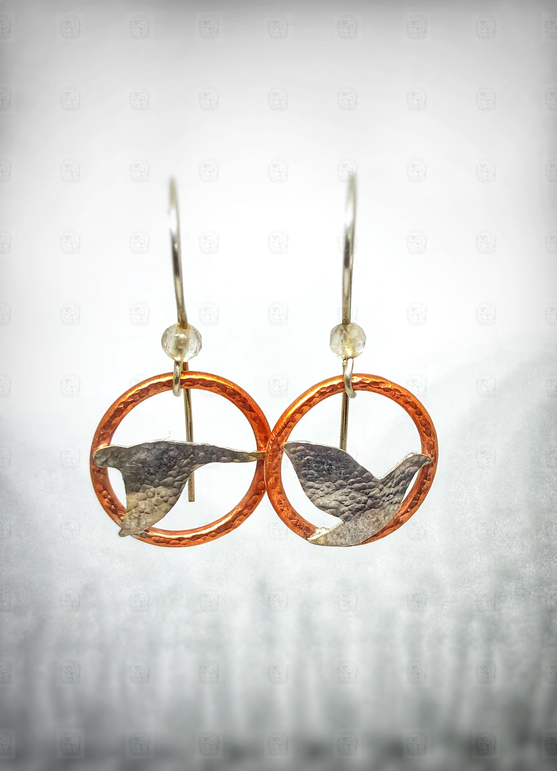 Flying Birds Earrings, Earrings, Small Dog Silver