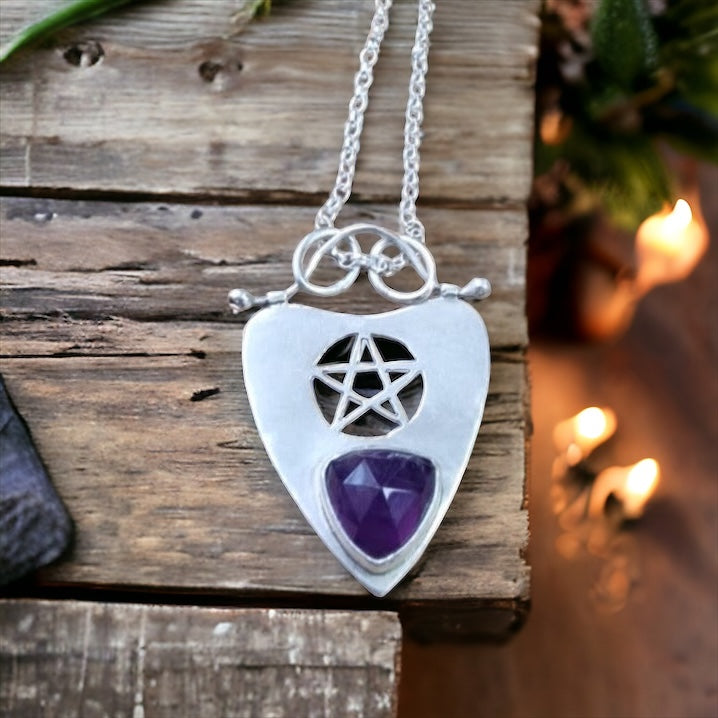 Amethyst Planchette Necklace