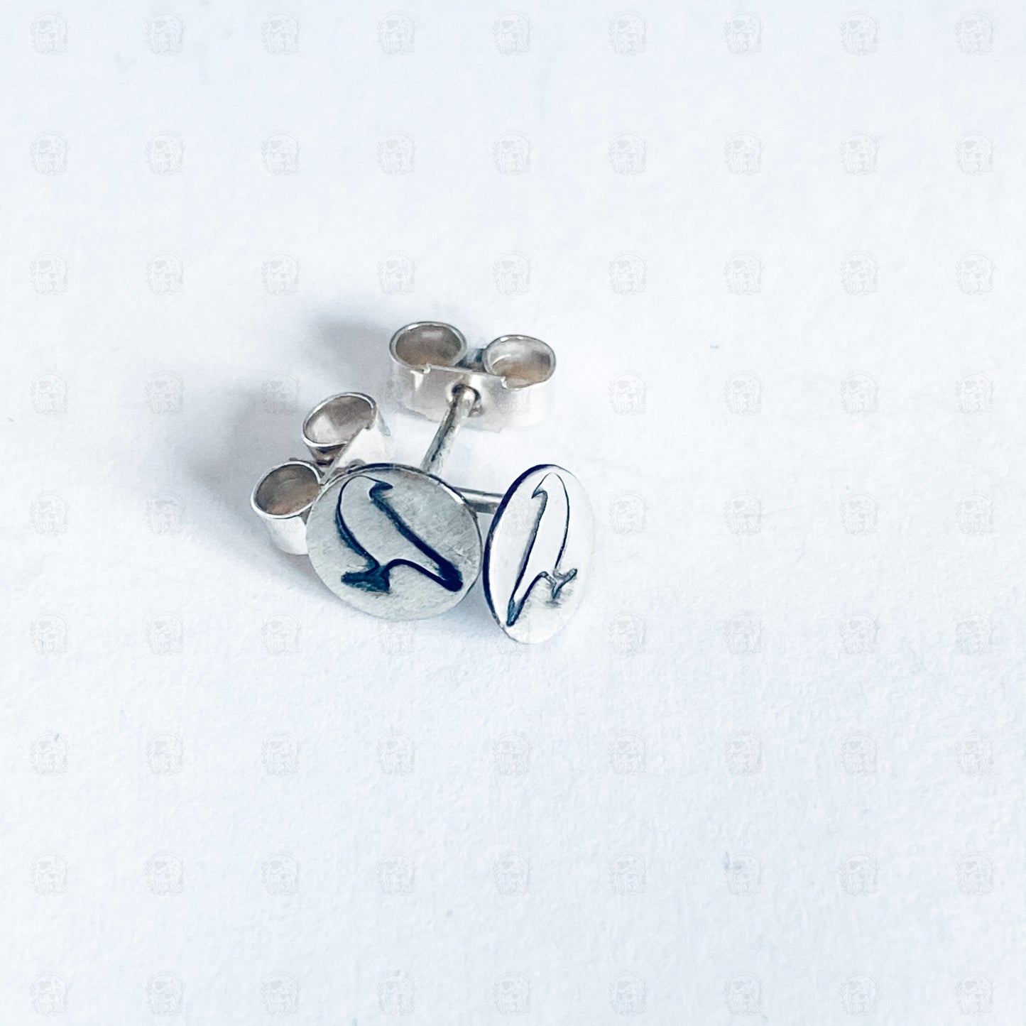 Tiny Disc Earrings, Earrings, Small Dog Silver