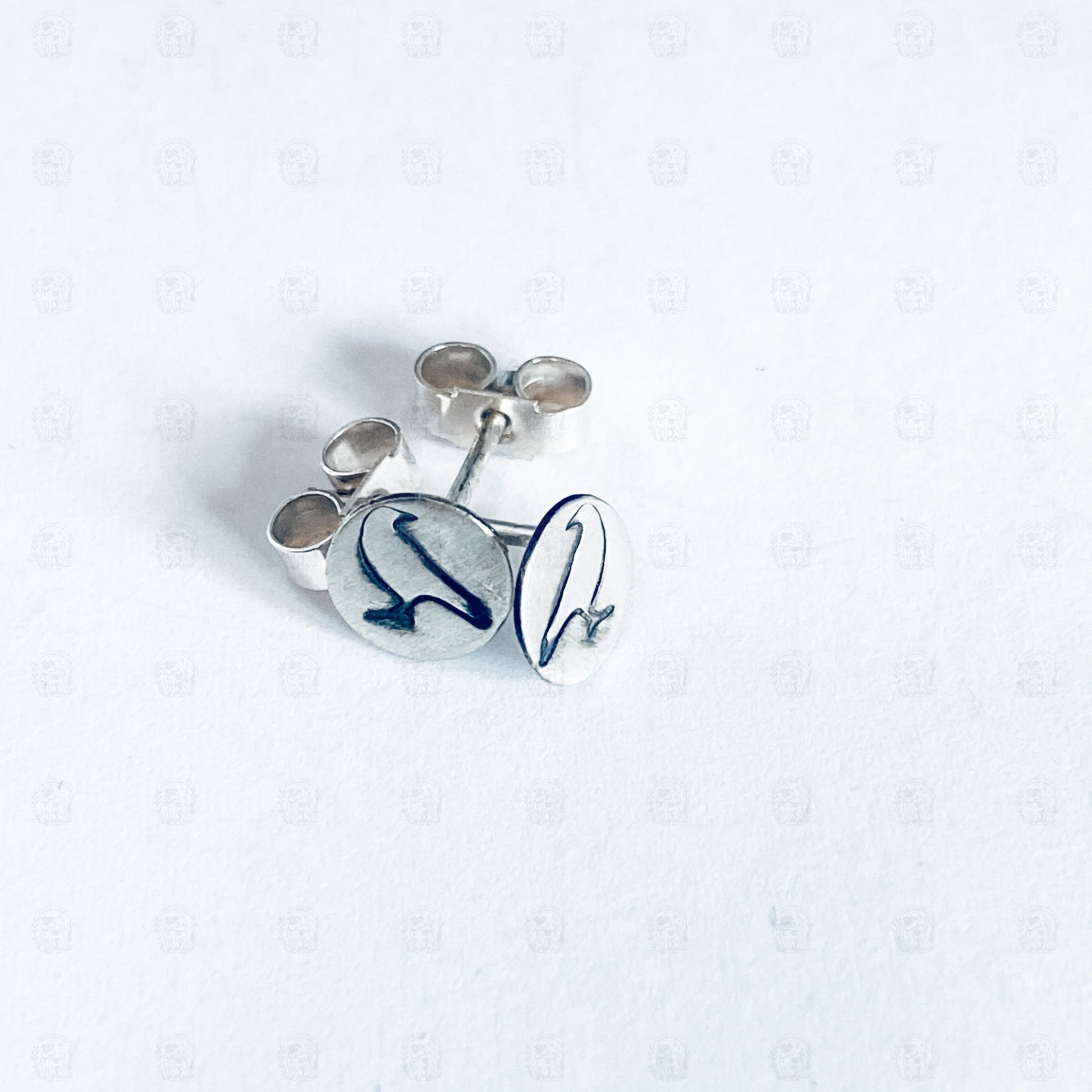 Tiny Disc Earrings, Earrings, Small Dog Silver