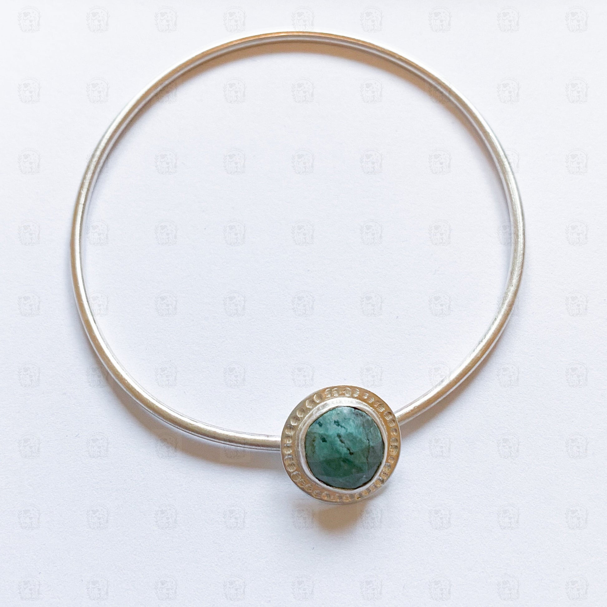 Turquoise Spinner Bangle, Bangle, Small Dog Silver
