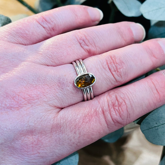 Sunlit Ember Stacking Rings