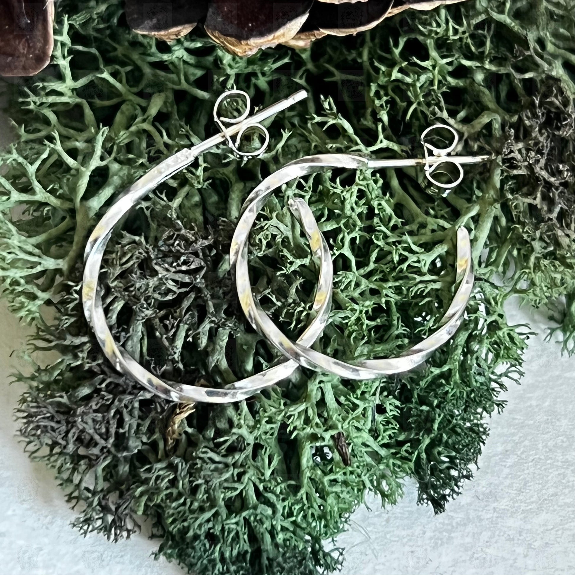 Twisted Hoop Earrings, Earrings, Small Dog Silver
