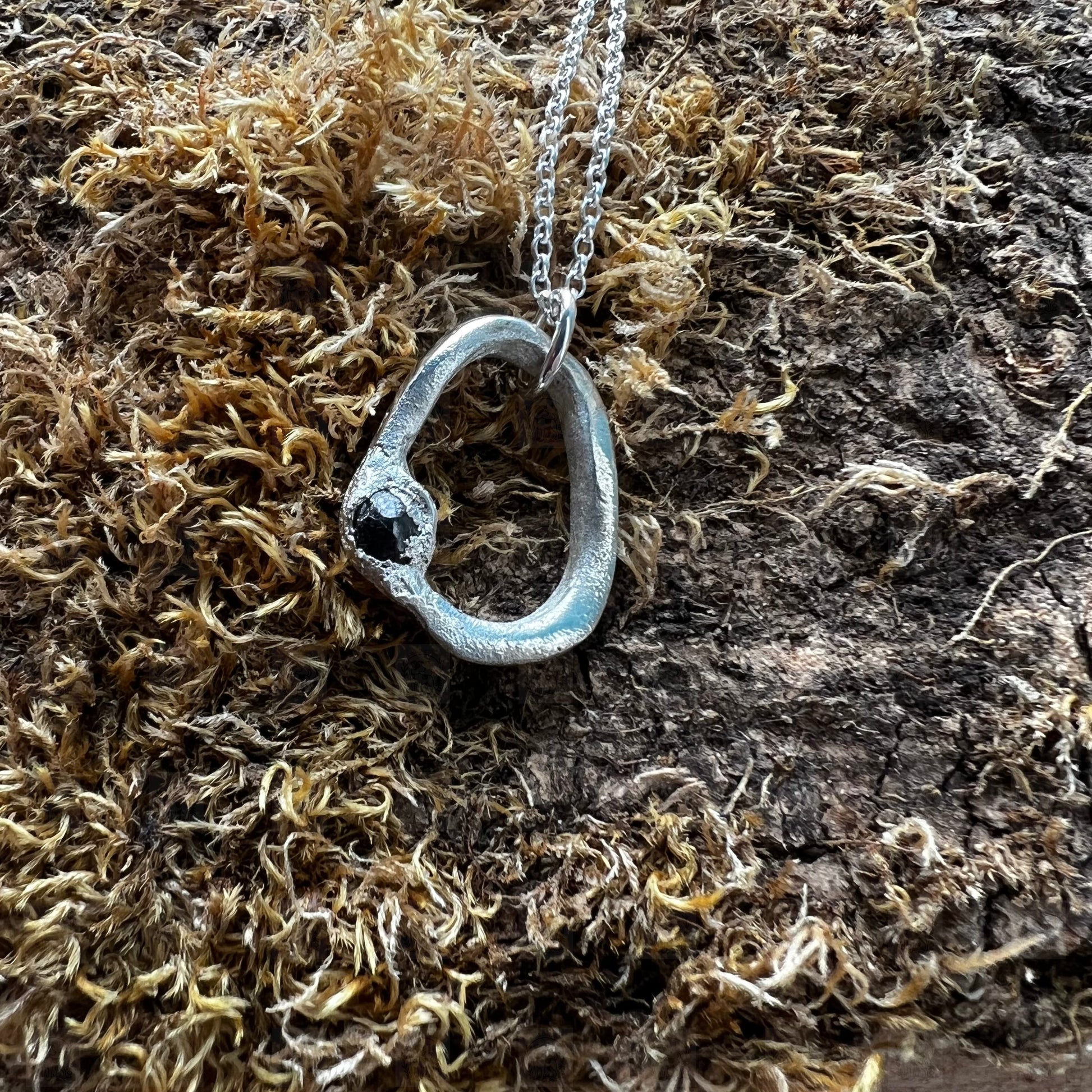 Diamond Halo, Necklace, Small Dog Silver