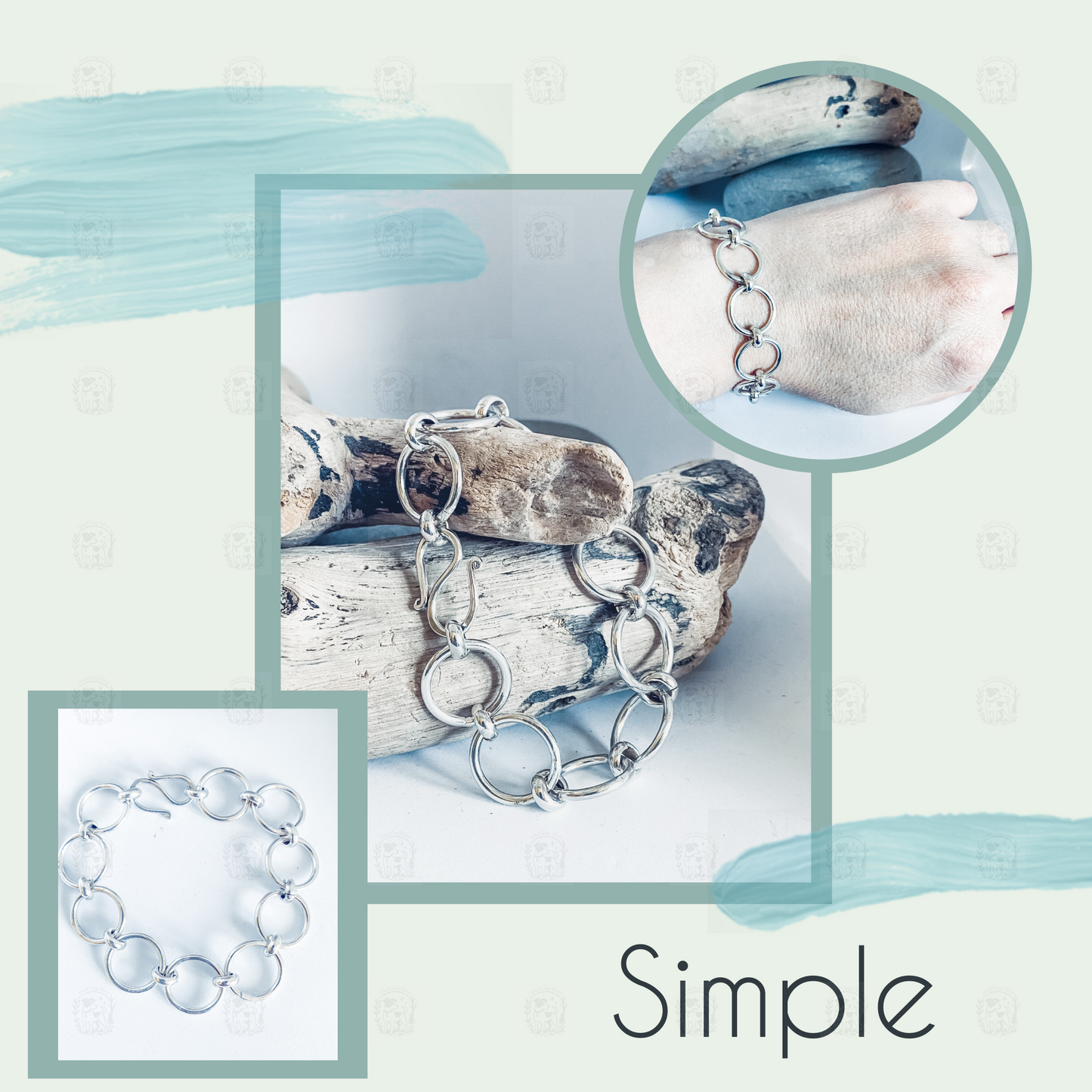 Simple Sterling Bracelet, Bracelet, Small Dog Silver