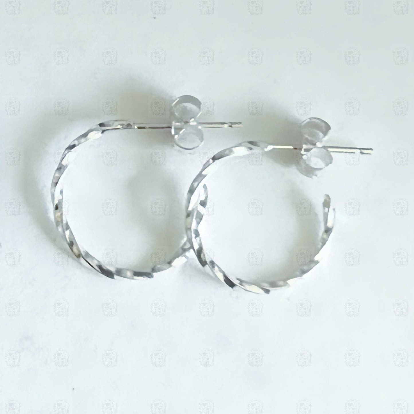 Twisted Hoop Earrings, Earrings, Small Dog Silver