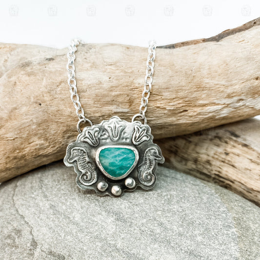 Seahorses, Necklace, Small Dog Silver