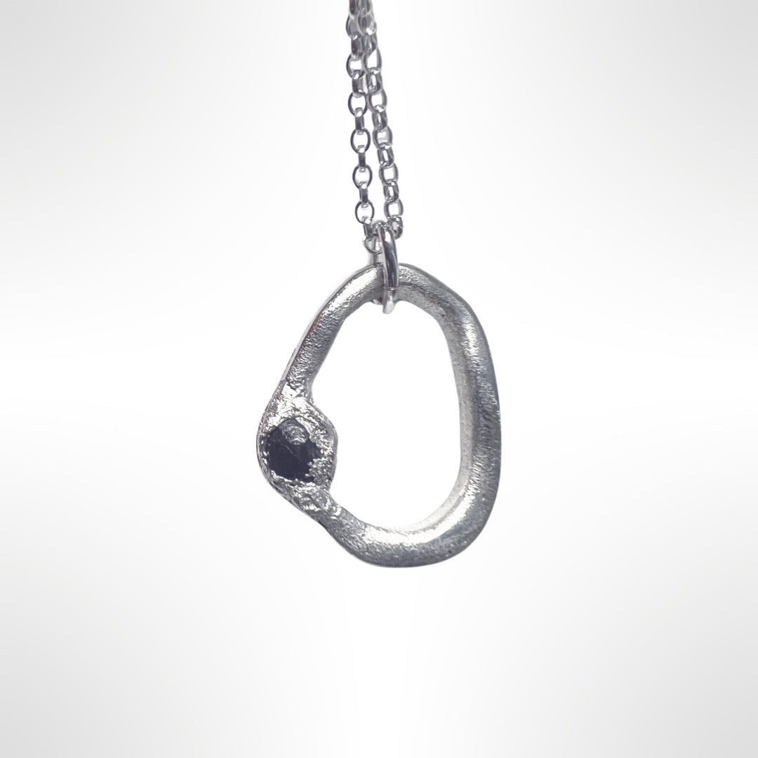 Diamond Halo, Necklace, Small Dog Silver