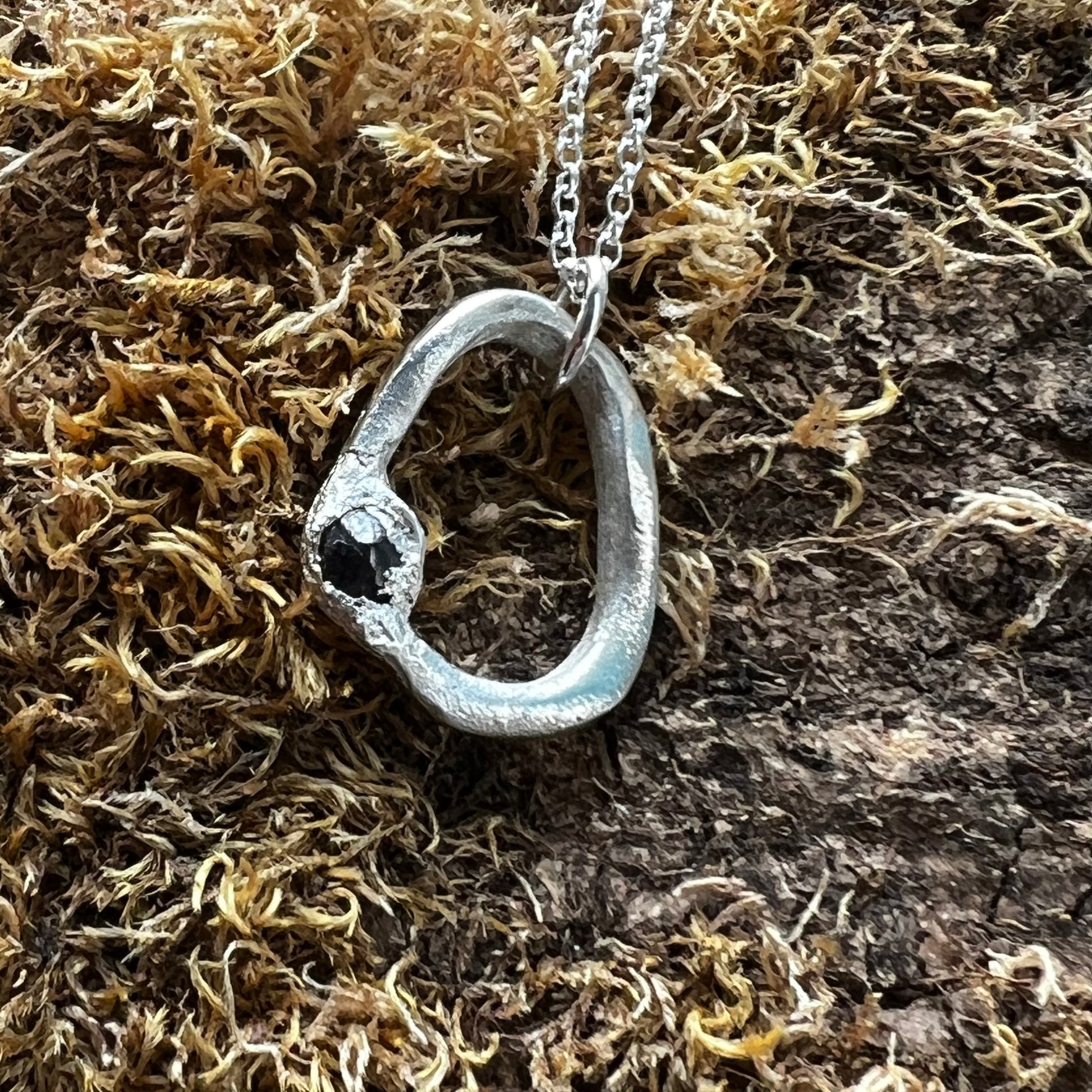 Diamond Halo, Necklace, Small Dog Silver