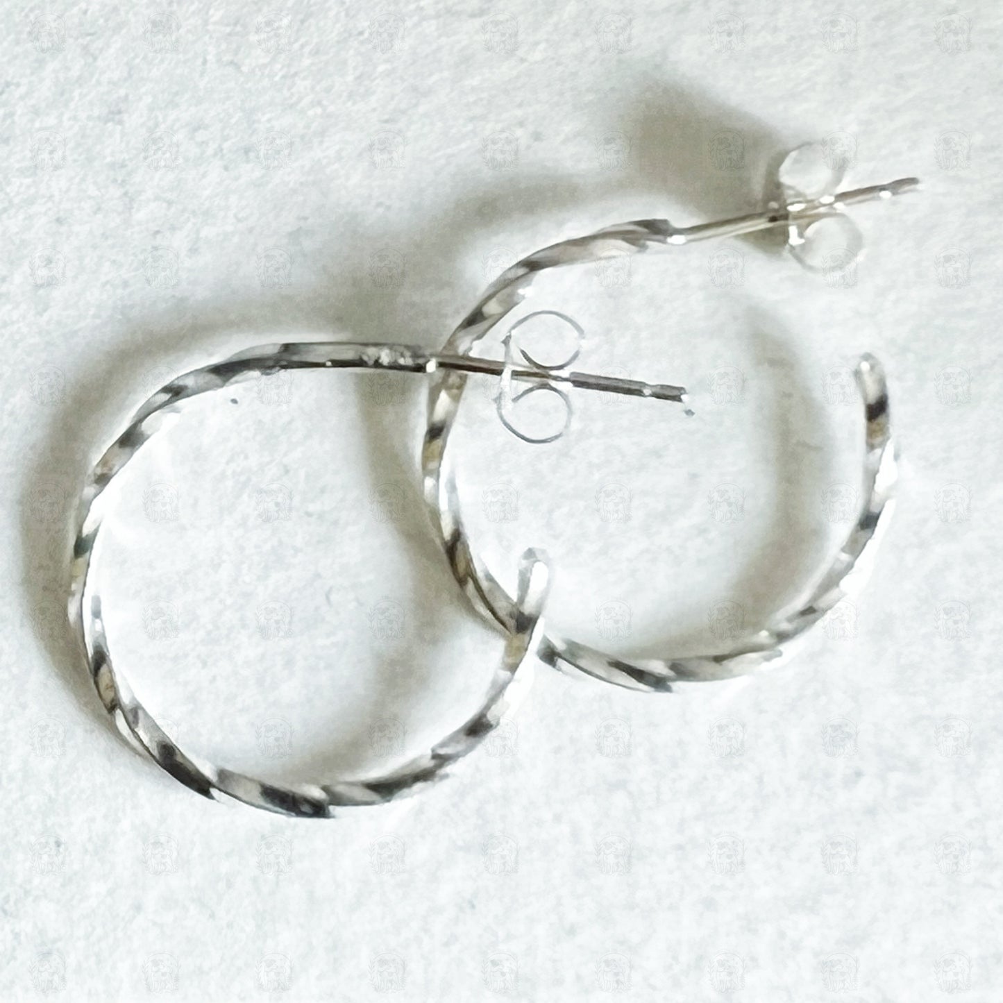 Twisted Hoop Earrings, Earrings, Small Dog Silver