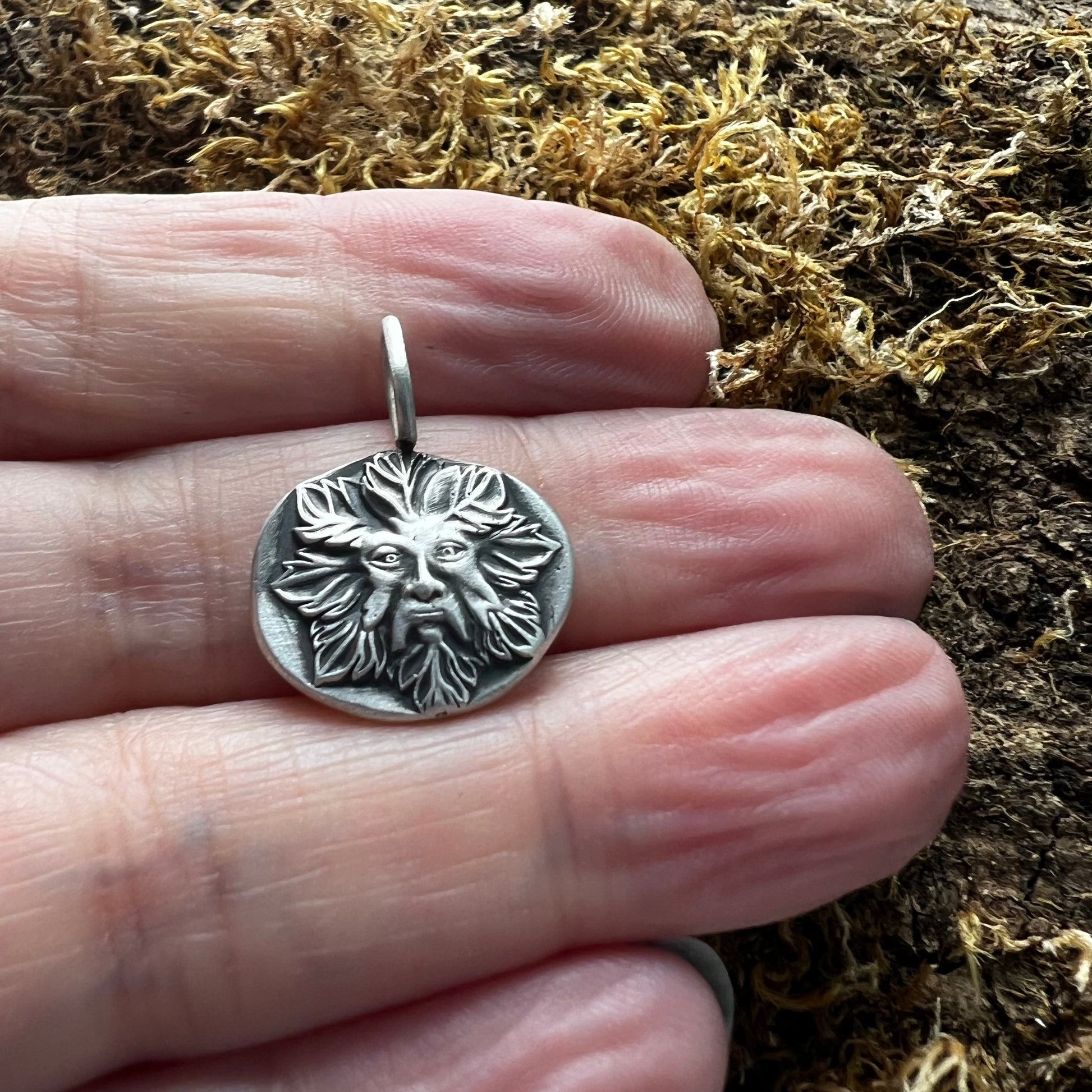 Green man deals pendant silver