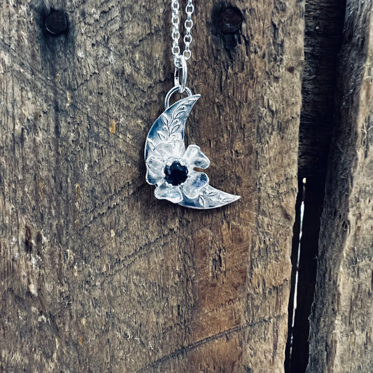 Moonflower, Necklace, Small Dog Silver